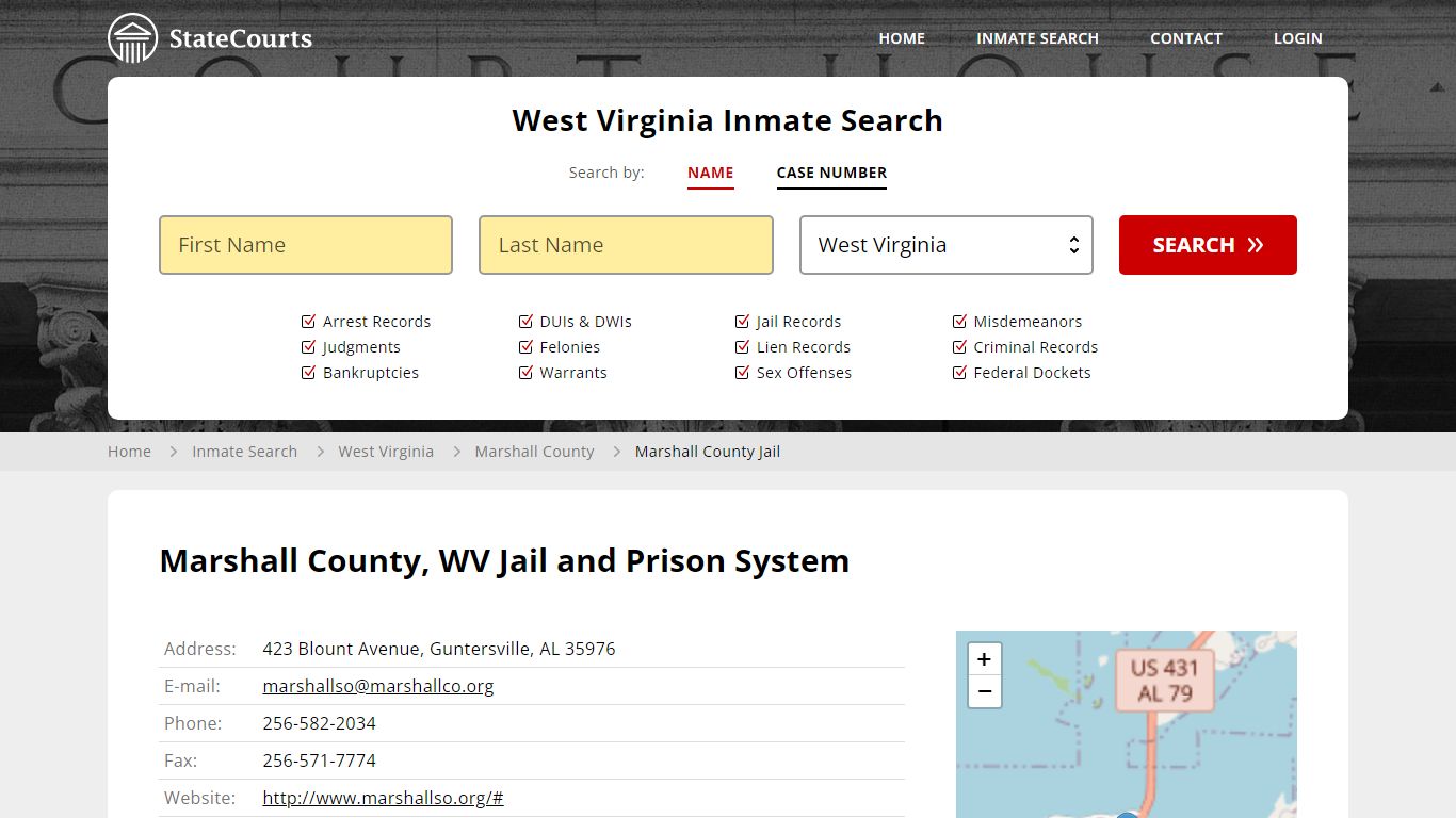 Marshall County Jail Inmate Records Search, West Virginia - State Courts